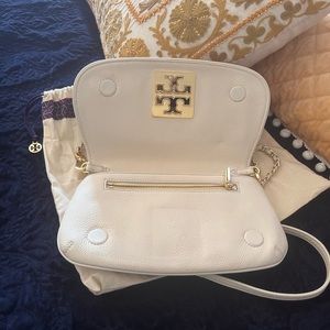 Tory Burch cream colored clutch/side purse